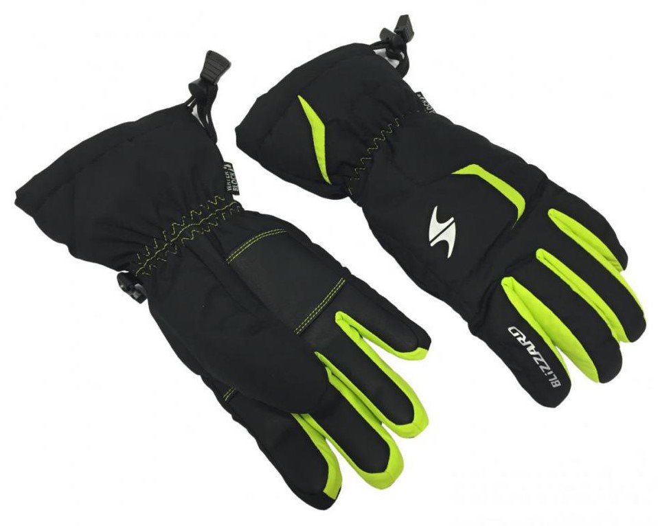 Reflex junior ski gloves, black/green