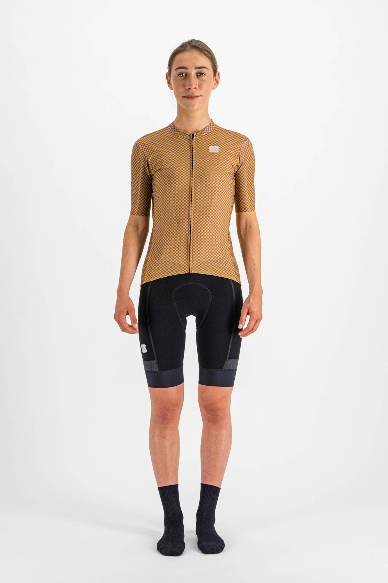 cyklistické oblečení SPORTFUL Checkmate w jersey, gold mauve, SS22