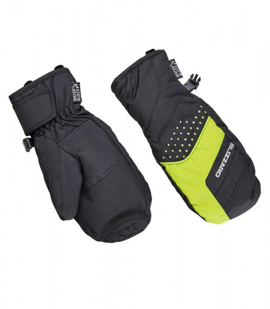 Mitten junior ski gloves, black/green