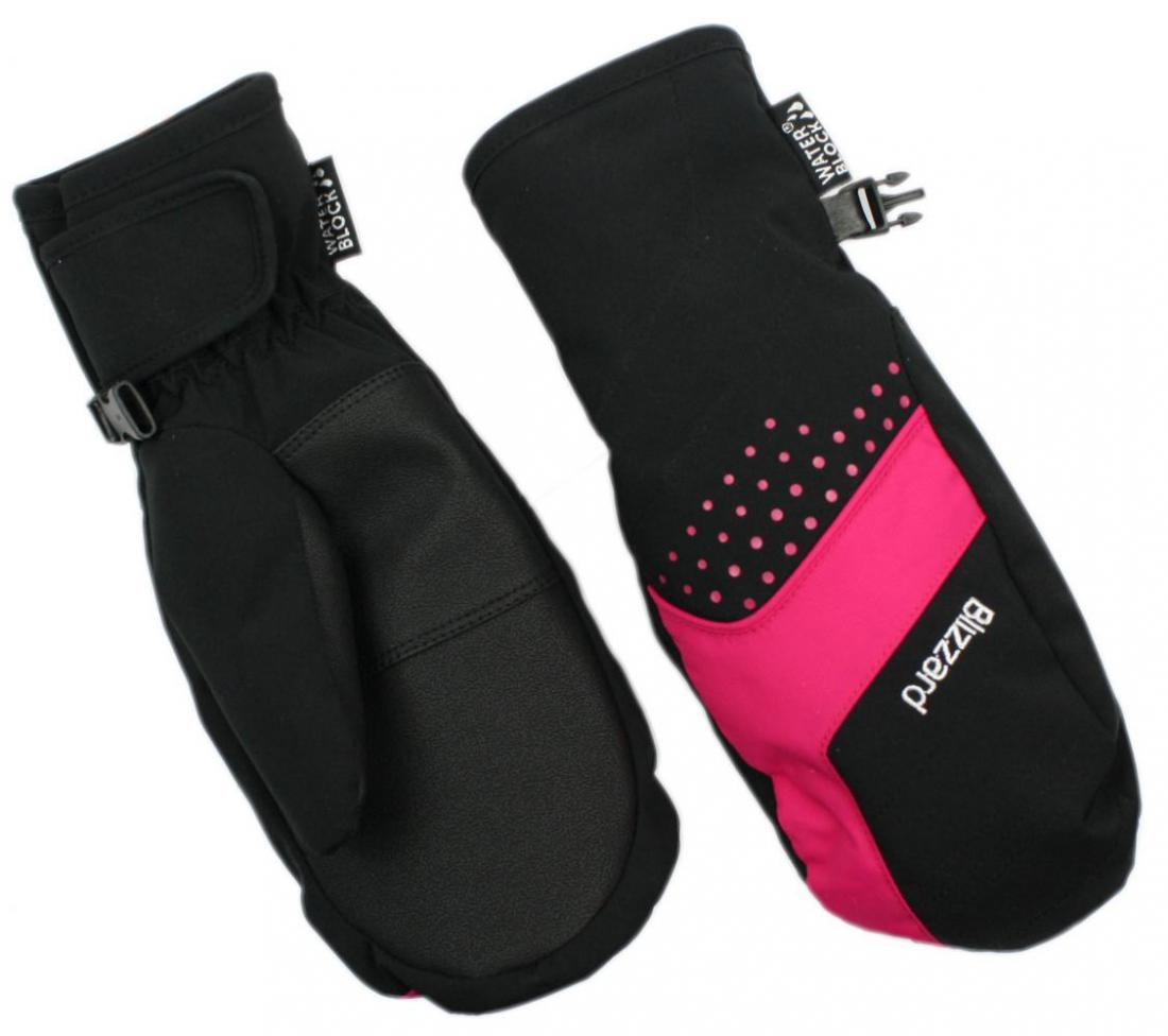 Mitten junior ski gloves, black/pink