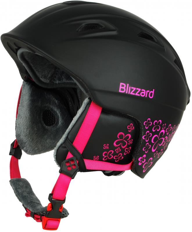 W2W Demon ski helmet, black matt/magenta flowers